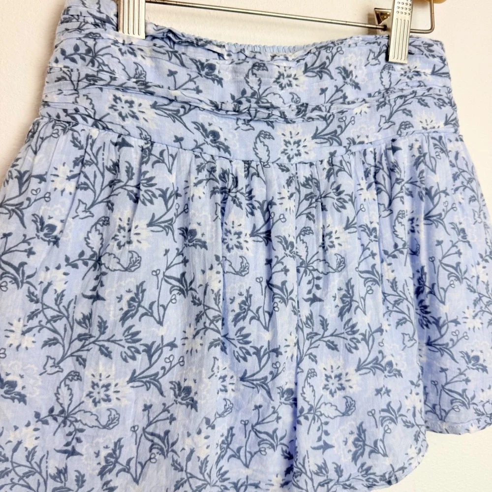 Abercrombie Kids Girls Blue Floral Smocked Skort Size 7/8 Cotton Skorts